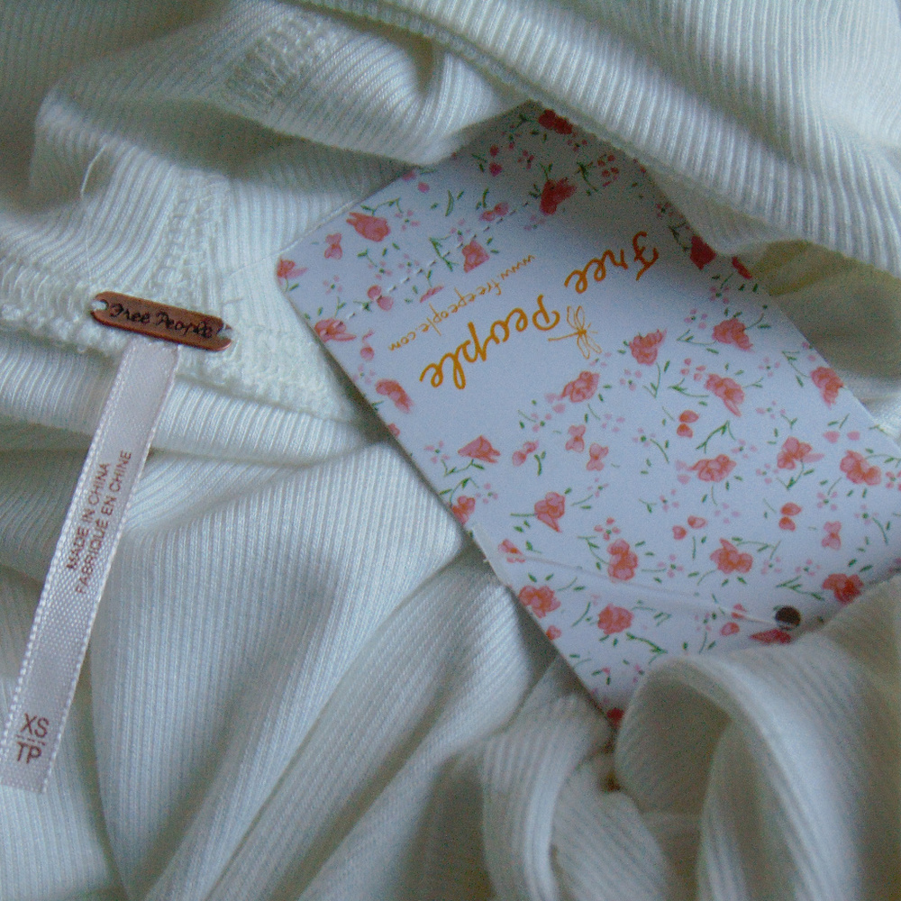Free People Ivory Uptown Asymmetrical Top XS - Picture 7 of 7